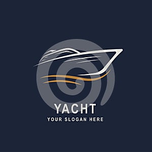 Sailing Ship logo simple concept. Nautical logo for travel business.