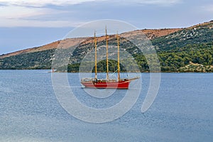 Sailing ship in Marina bay, Croatia