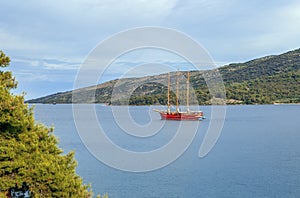 Sailing ship in Marina bay, Croatia