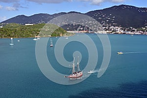 Sailing ship near St Thomas