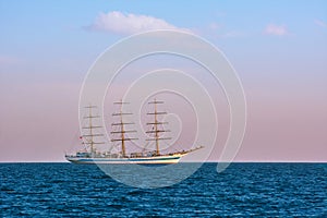 Sailing Ship without Sails in the Sea