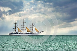 Sailing Ship in the Sea