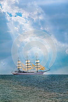 Sailing Ship in the Sea
