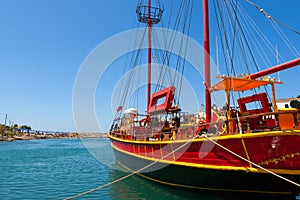 Sailing ship. Sissi, Crete, Greece