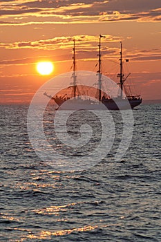 Tall ship in Sunset