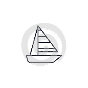 Sailing ship thin line icon. Linear vector symbol