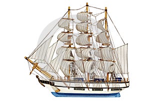Sailing-ship under full sails