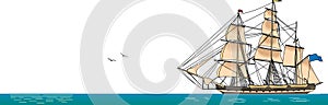 Sailing Ship Vector Illustration