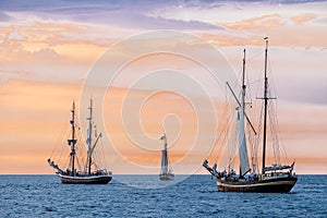 Sailing ships on the Baltic Sea