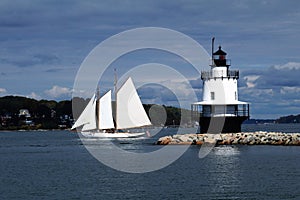 Sailing by Spring Pt. Lighthouse