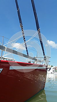 Sailing standby for hauling out to repair at Phuket Boat Lagoon