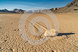 Sailing stone on The Racetrack Playa in Death Valley