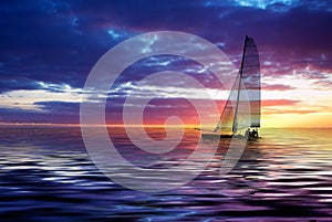 Sailing and sunset