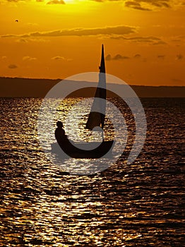 Sailing at sunset