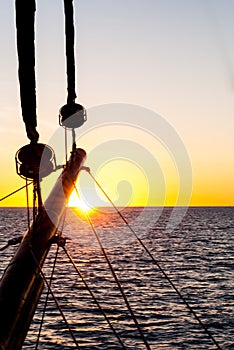 Sailing at sunset