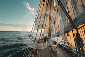 Sailing into Sunset: Nautical Adventure on the Open Sea