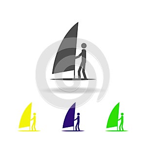 sailing surfing multicolored icons. Element of sport multicolored icons Can be used for web, logo, mobile app, UI, UX