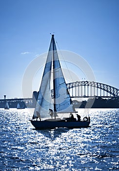 Sailing Sydney Harbour Bridge Australia