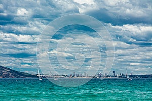 Sailing to Benidorm under clouds