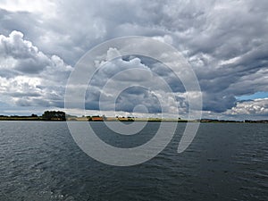 Sailing to the Island of Bjoernoe Funen Denmark