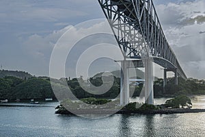 Sailing under Bridge of the Americas, Panama Canal