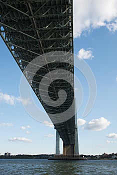 Sailing under Throgs Neck Bridge