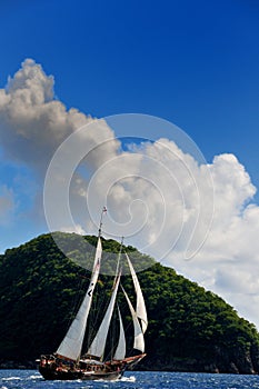 Sailing Vessel in the Caribbean