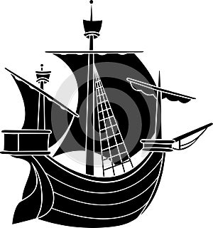 Sailing vessel stencil