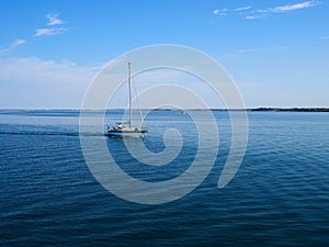 Sailing yacht boat sailing on the ocean