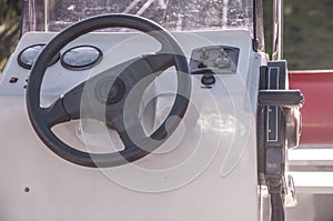 Sailing yacht control wheel and navigation implement