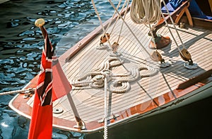 Sailing yacht with the English flag