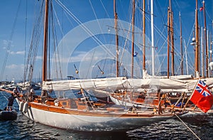 Sailing yacht in the harbor of Saint Tropez