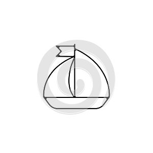 Sailing yacht line icon. sailing yacht linear outline icon