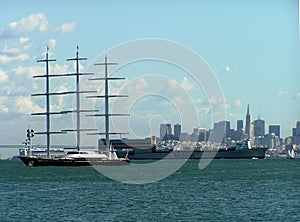 Sailing yacht Maltese Falcon off the coast of San Francisco, USA