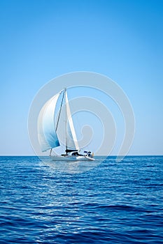 Sailing. Yacht on the open sea