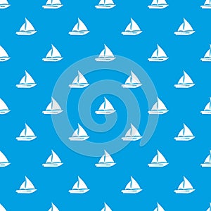 Sailing yacht pattern seamless blue