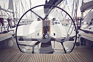Sailing yacht steering wheels