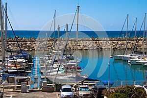 Sailing yachts in Herzliya Marina , Israel