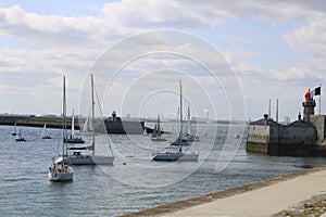 Sailing yachts during regatta. Dun Laoghaire. Ireland.