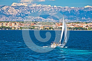 Sailing in Zadar waterfront summer view