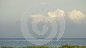 Sailingboat and heavy clouds.