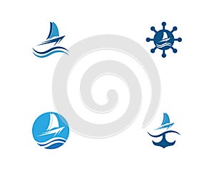 Sailling boat icon template