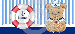 Sailor Bear Digital Clipart Vector