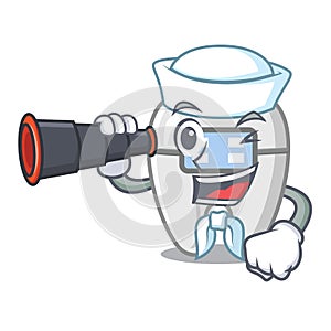 Sailor with binocular braces in the a cartoon shape