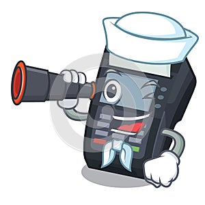 Sailor with binocular EDC machine in the cartoon shape