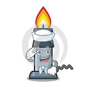 Sailor bunsen burner isolated with the cartoon