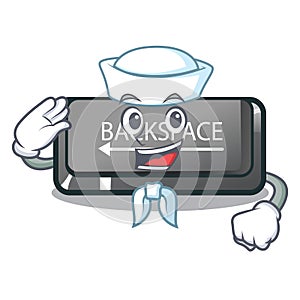 Sailor button backspace isolated in the mascot