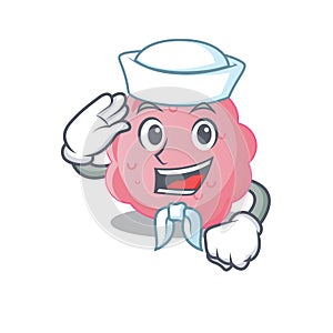 Sailor cartoon character of anaplasma phagocytophilum with white hat photo