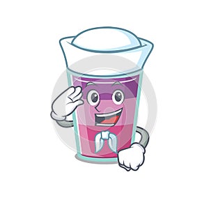 Sailor cartoon character of cocktail jelly with white hat