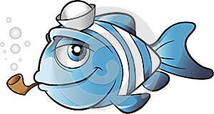 Sailor fish cartoon vector